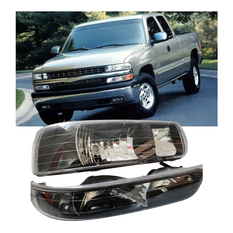 

GM2503187 Автомобильные фары для 1999 2001 2002 Silverado пикап грузовик фары головные фонари комплект ламп