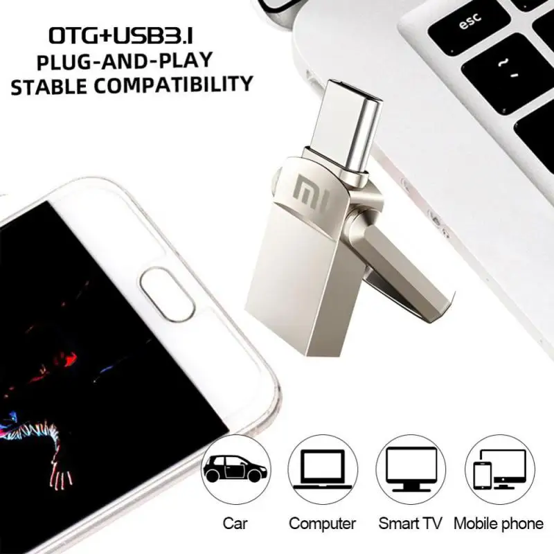 U Disk Xiaomi 2TB High Speed Usb 3.0 Type-C Interface Mobile Phone Pen Drive 1TB Computer Dual-Use OTG Dual Flash Memory