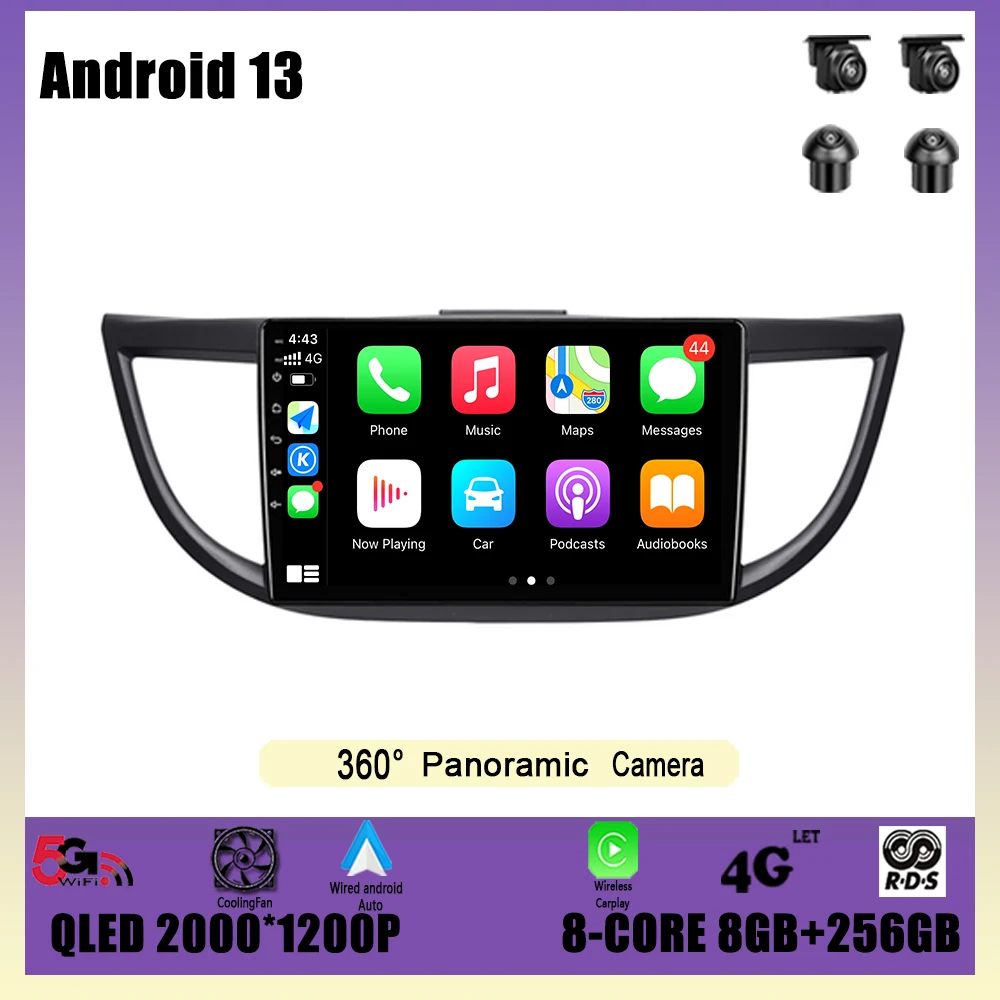 

Car Radio Multimedia Player Navigation GPS DSP Carplay WIFI Android 13 for Honda CR-V 4 CRV RM RE 2012 - 2016