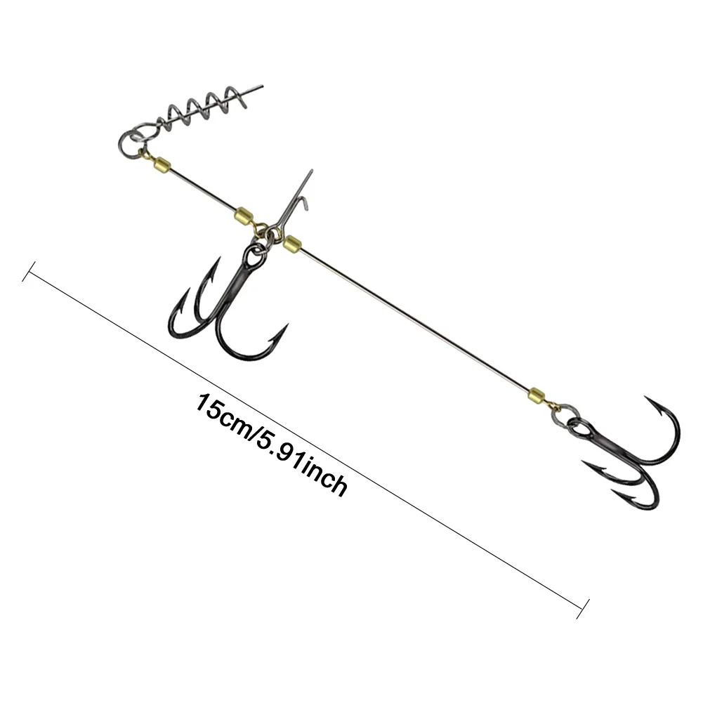 Pike Bass Perch Bait Barbed Sharp Treble Fish Hook with Pin Screw Connector for Soft Fishing Lure Pike Bass Perch Fishing Rigs