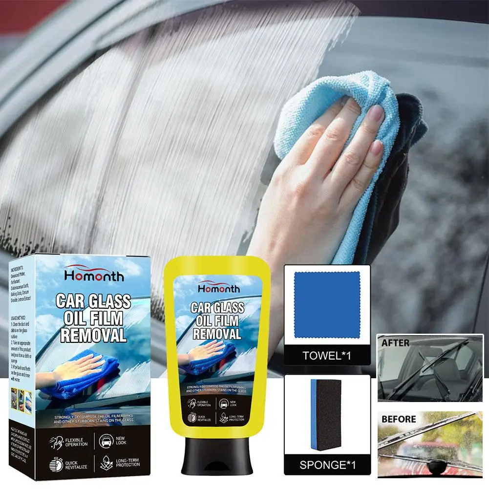 

Car Windshield Oil Film Cleaner Automobile Multipurpose Glass Cleaner Natural Deep Cleaning Glass Film Removal For Vehicles