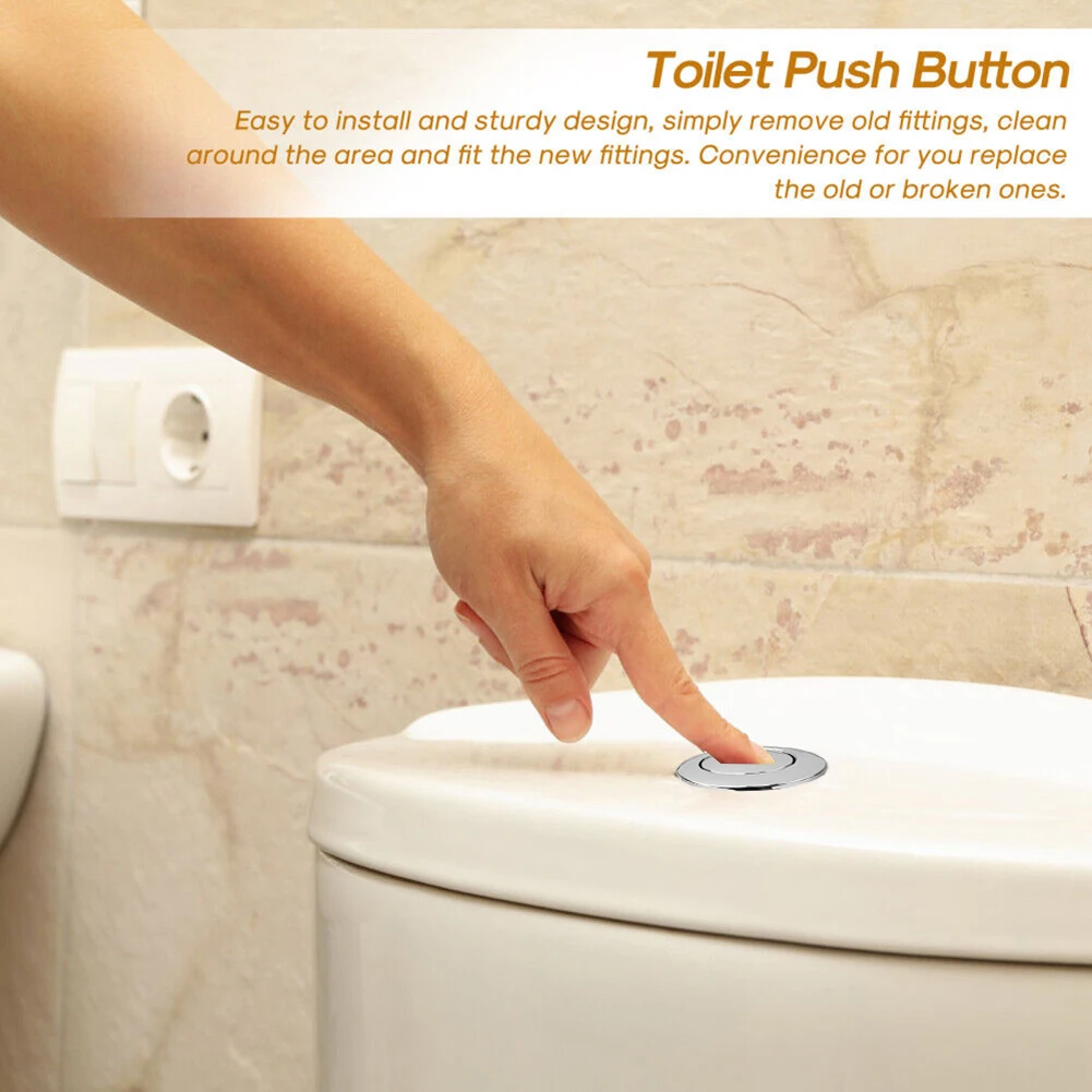 

Toilet Tank Button Replacemnt ABS Single Flush Water Saving Button Switch Toliet Tank ABS Repair Parts Bathroom Accessories