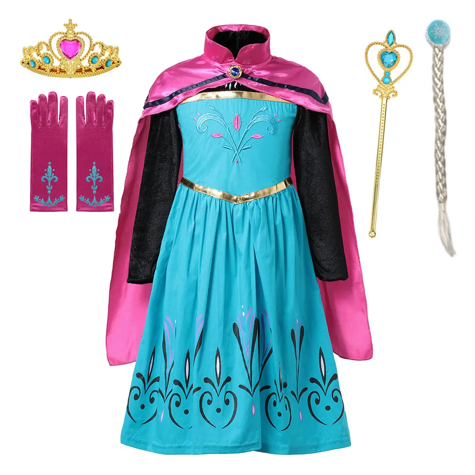 thumbnail image 1 of Vestido de princesa Elsa de la reina de las nieves para niñas, disfraz de Frozen para carnaval, fiesta de cumpleaños y graduación, 2024, 1 of 5