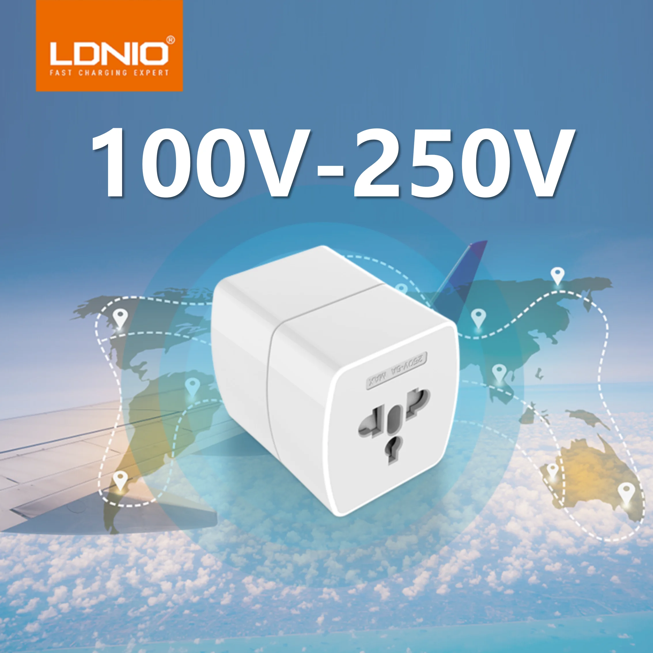LDNIO Mini Size Z4 World Plug International Electrical Travel Adaptor Plug Socket 6A Universal For UK US EU AU