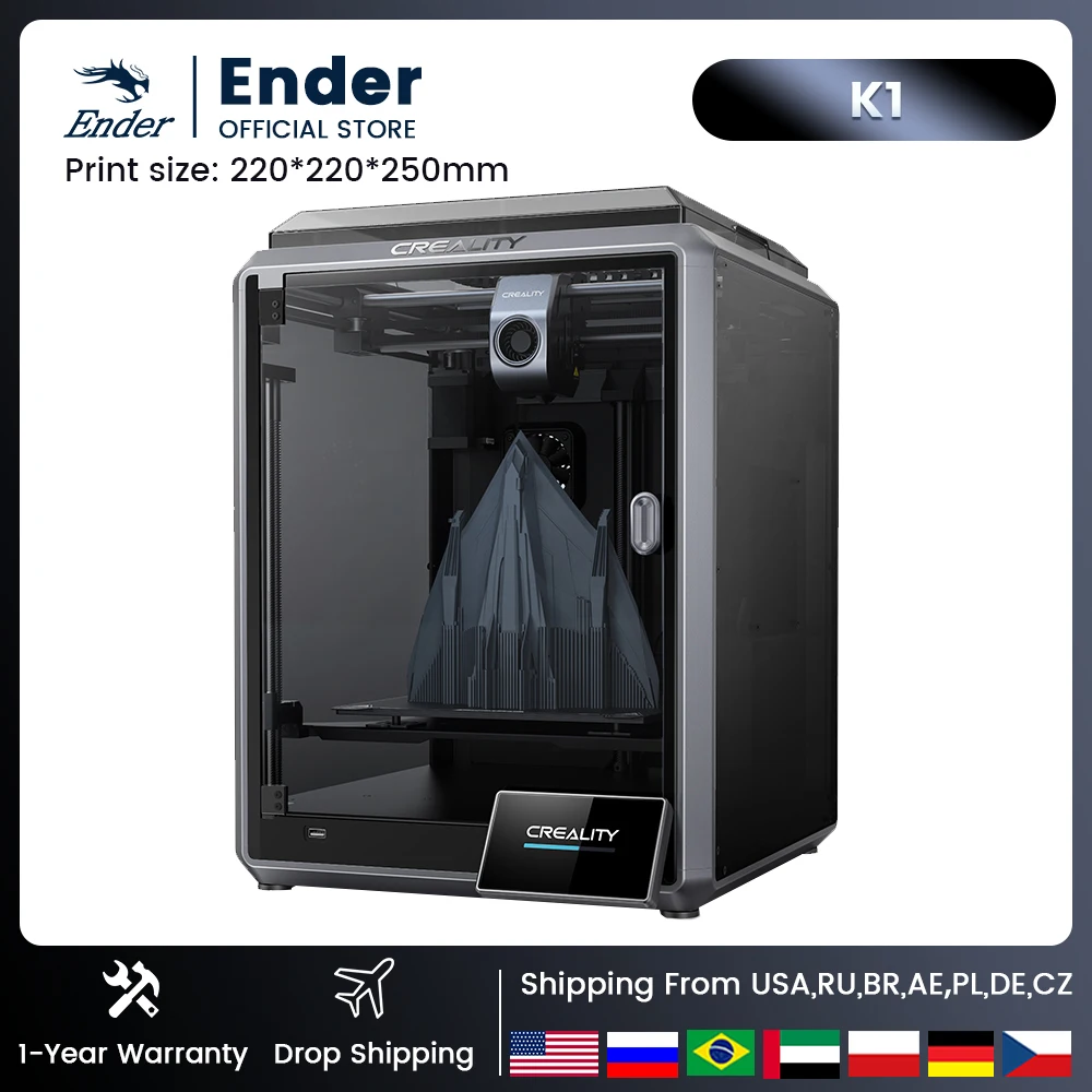 Creality k1 Speedy 3D Printer 600mm /s Automatic Leveling Flexible Build Plate Printing Size 220x220x250MM