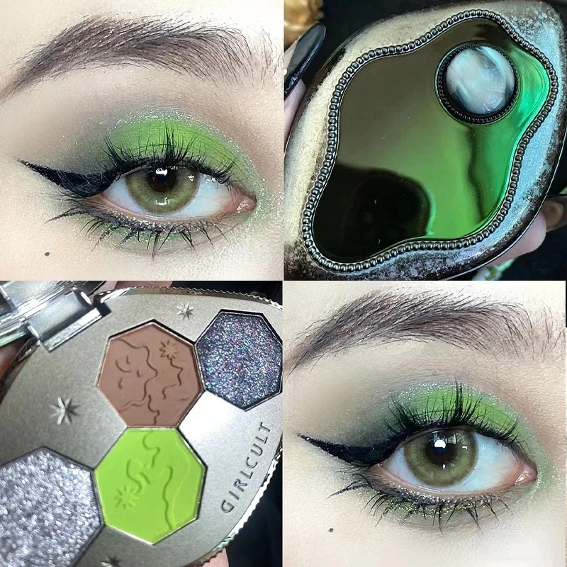 

Girlcult Cyber Chatty Four-Color Eyeshadow Palette Laser Solid Eye Shadow Honey Chameleon Blue Eyeshadow Makeup Cosmetics