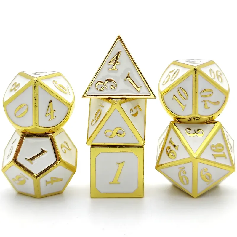Polyhedral Dice Kit 7Pcs Metal Digital Dices Board Game