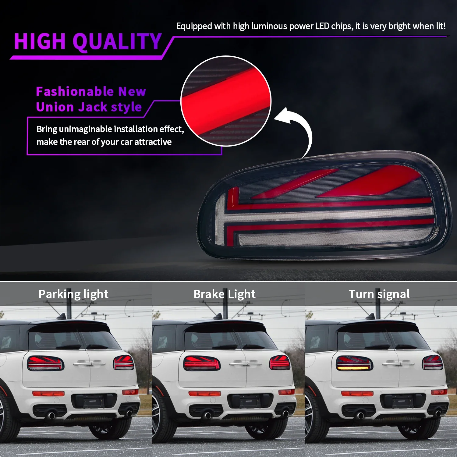 New Led Modify Taillight With Sequential Turning Signal Rear Lamp For MINI Clubman F54 2015- Union Jack