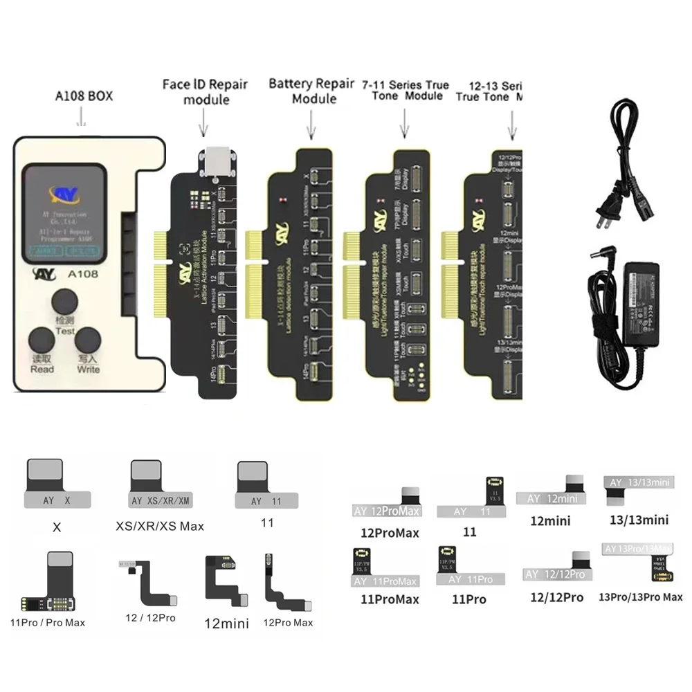 AY A108 Dot Matrix Repair Cable iPhone X-14 Pro Max Mini Dot Projector Read Write Dot Matrix Face ID Repair Flex tools