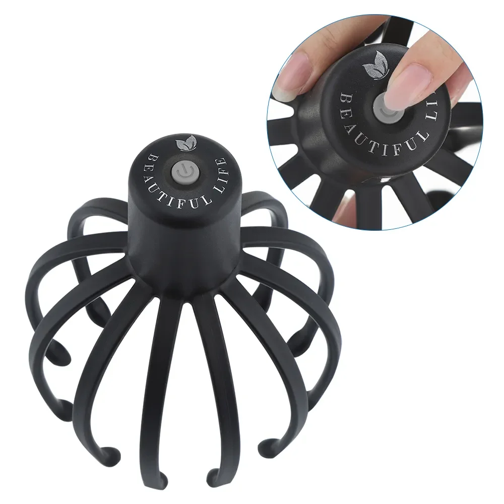 Electric Head Massager with Three Gears 12 TPE Massage Claws Head Massage Device USB Rechargeable images - 6