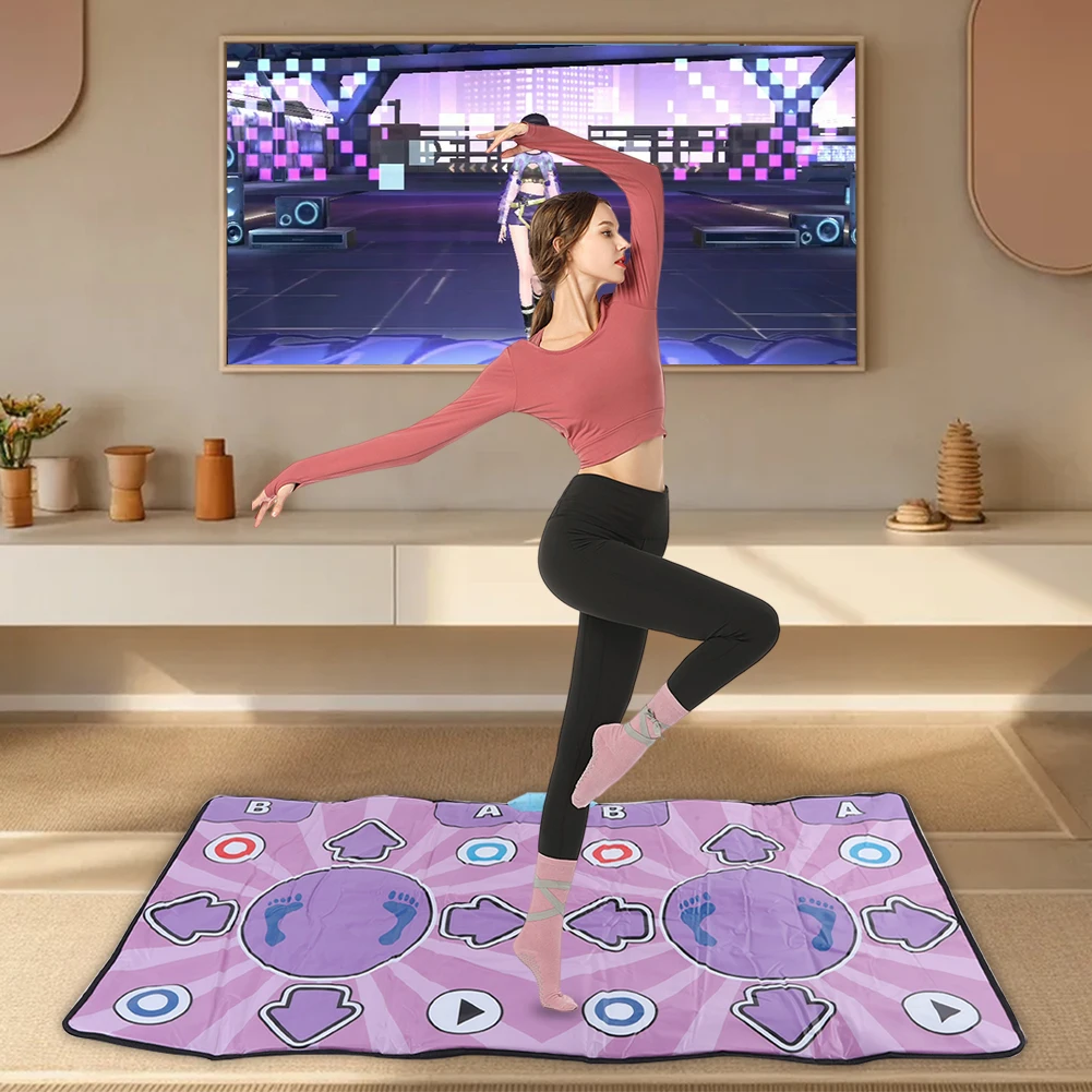 Double Dance Mat Game with Wireless Controller Dancing Floor Carpet 100 Music 60 Sensory Games Plug And Play for TV Computer