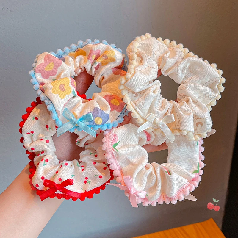 Sweet & Stylish Women's Lace Edge Floral Scrunchie Headband