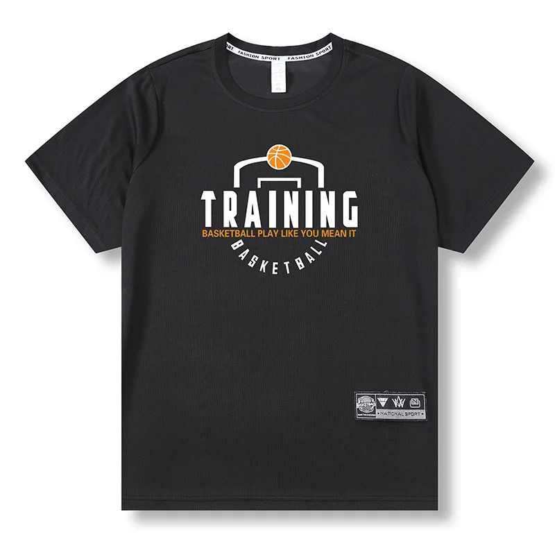 thumbnail image 1 of Camiseta holgada de manga corta con estampado de letras para hombre, para correr, al aire libre, baloncesto, gimnasio, verano, secado rápido, fitness, culturismo, 2023, 1 of 5