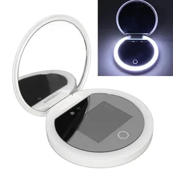 Compact UV Mirror with Dual Magnification and Travel-Friendly Design (WHITE)