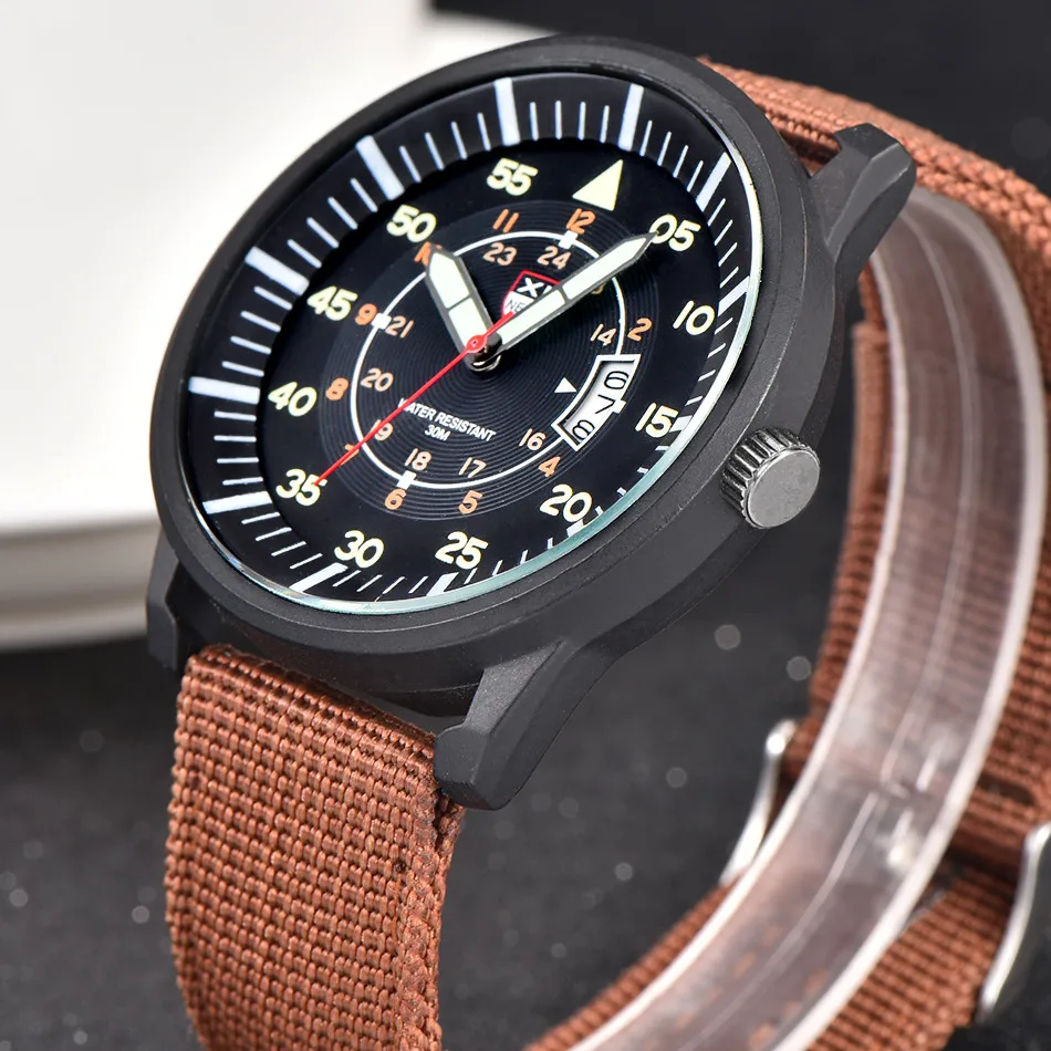 

Military Mens Quartz Watch Black Dial Date Luxury Sport Wrist Watch Men'S Watches Watches For Men Smart Watches For Men 시계