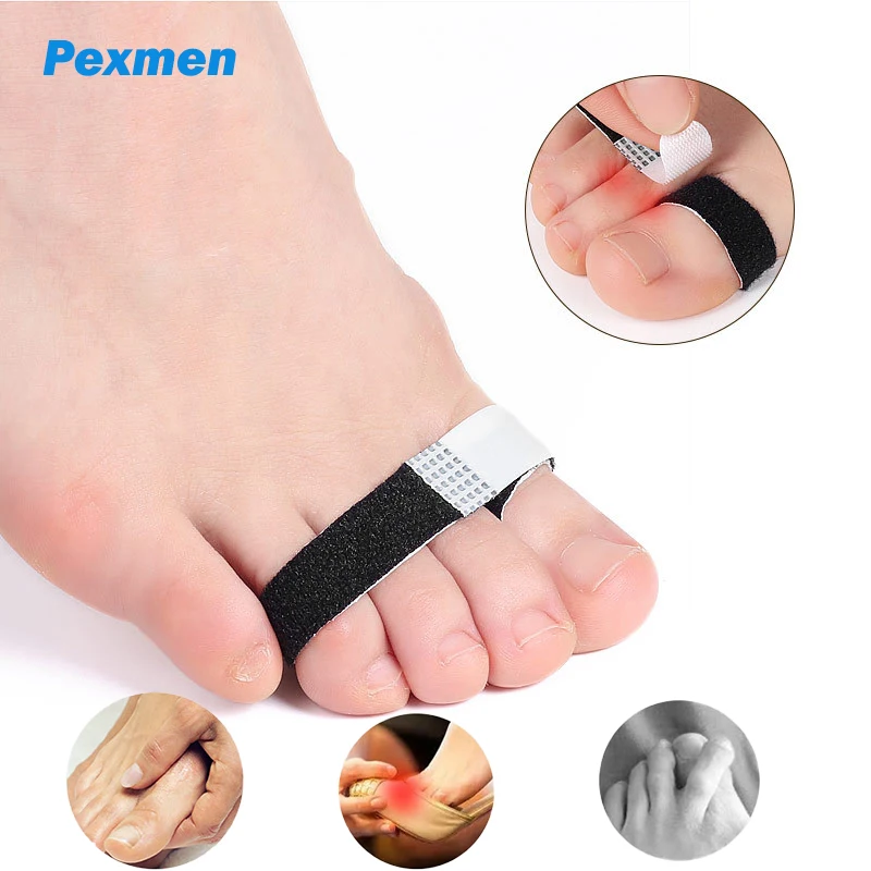 Pexmen Hammer Toe Straightener For Bent Toe Corrector Splints Toes Cushioned Bandages For Curled