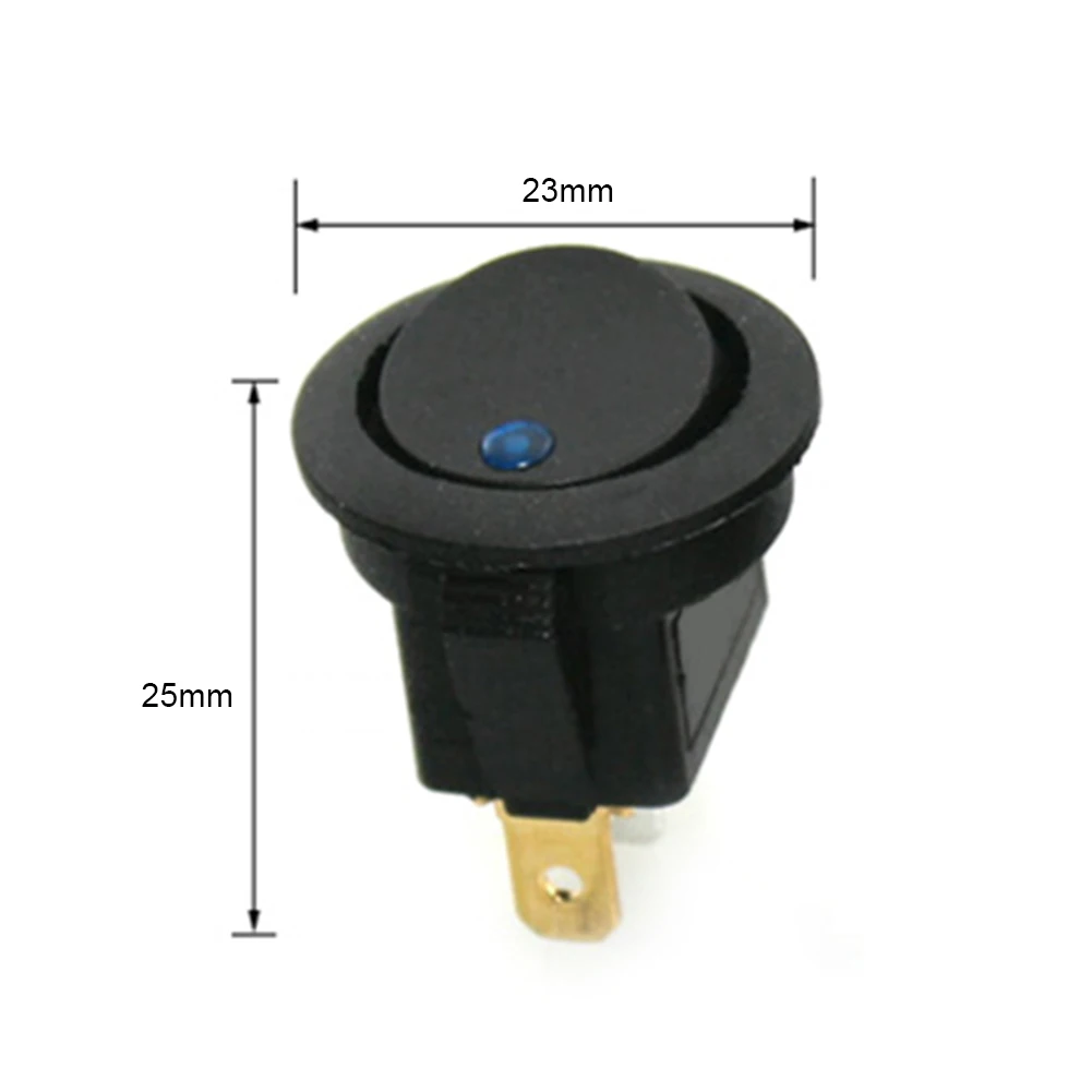 12V 20A Black Car Boat Round Dot LED Light Rocker Toggle Switch
