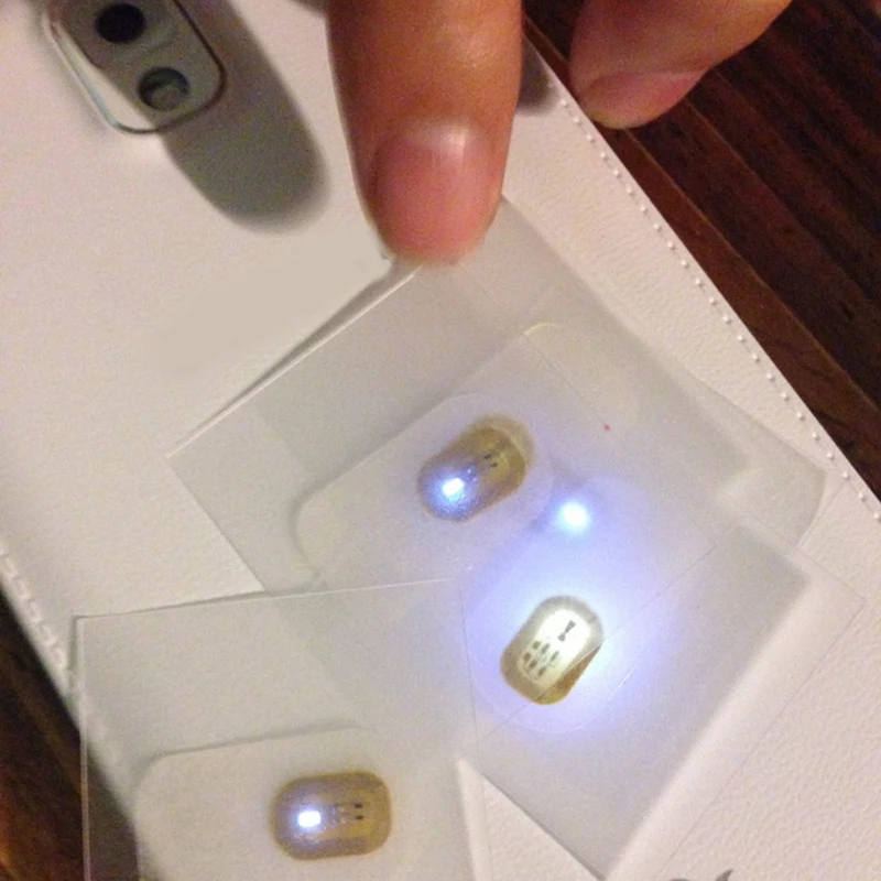 5Pcs NFC Flash Nail Sticker LED Bare Chip Intelligent Luminous Nail Lamp Sticker Enhancement
