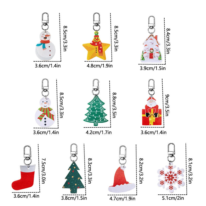 STOBOK 10 Portachiavi Natalizi - Decorazioni Festa Natale Per Bambini E Regali