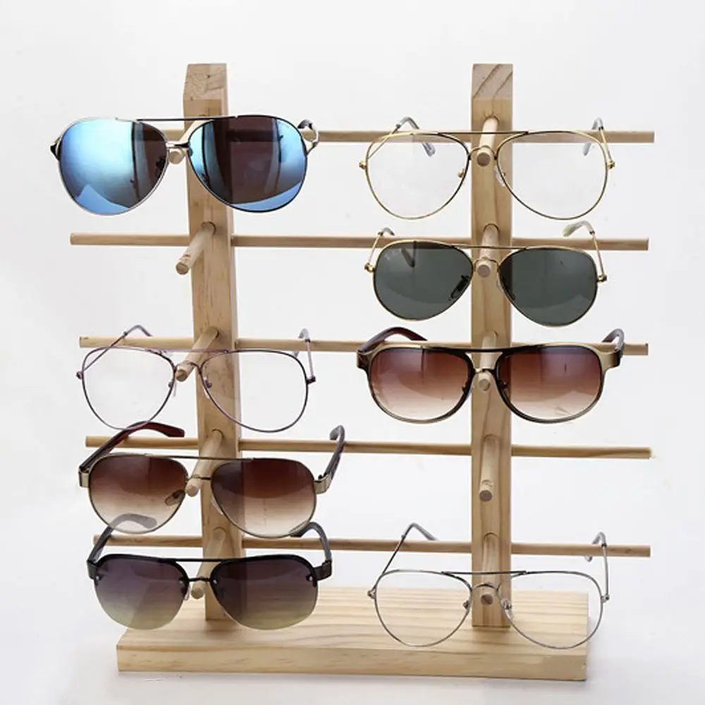 Sunglasses Display Stand Multi Layer Wooden Glasses Storage Rack_voghion.com