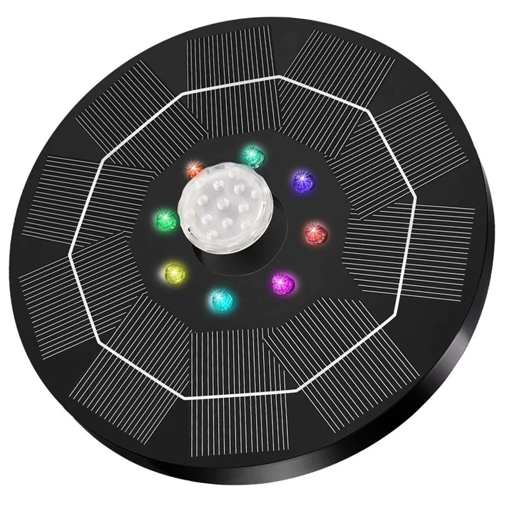 21.5CM LED Solar Fountain Pump for Bird Bath Garden