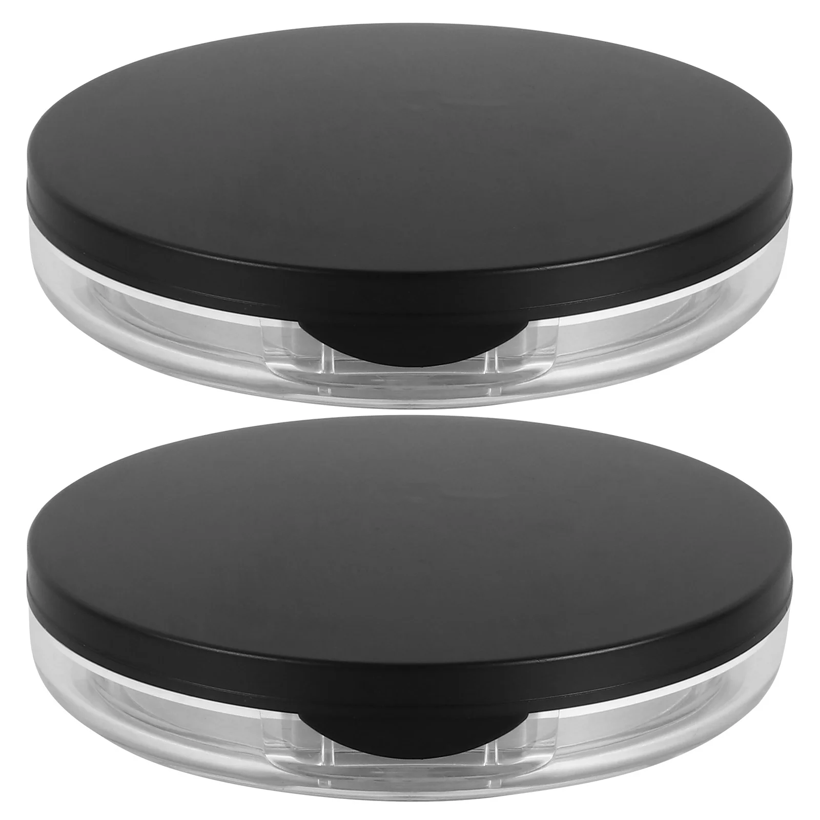 

2 Pcs Loose Powder Box Case Mirrors Empty Puff Portable Makeup Container Travel