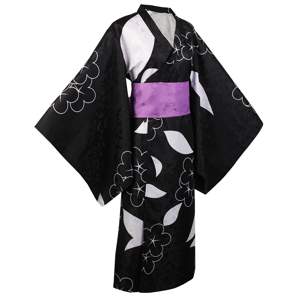 My Dress Up Darling: Marin Kitagawa | Traditional Black and Purple Patterned Kimono Cosplay Costume 18 Traditional Black and Purple Patterned Kimono for Women