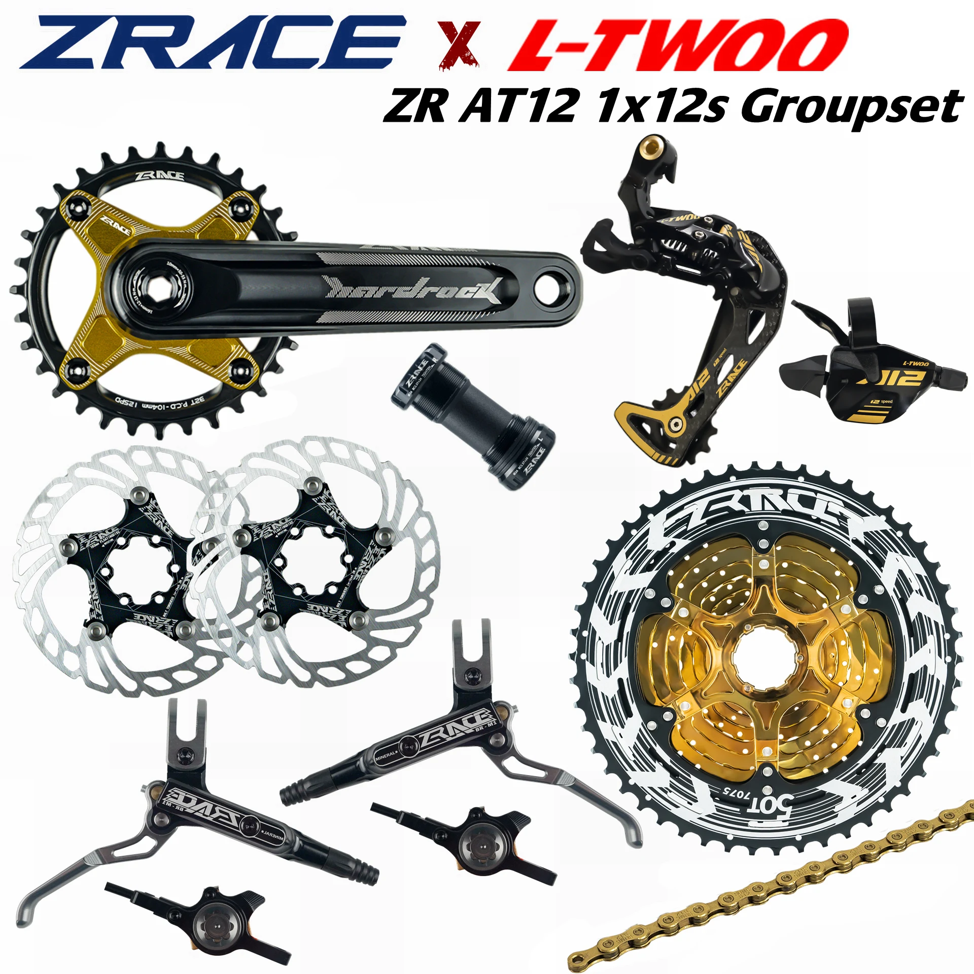 

LTWOO x ZRACE AT12 12 Speed Shifter + Rear Derailleur 12s + ZRACE Cassette / Crankset / Brake / Chain, MTB Groupset