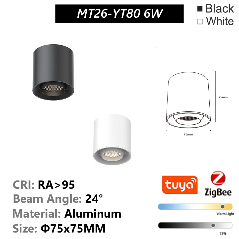 T26 الذكية المغناطيسي أضواء المسارات عكس الضوء سطح السقف جبل الألومنيوم LED DC48V اليكسا تويا زيجبي الفيضانات الأضواء أسود أبيض