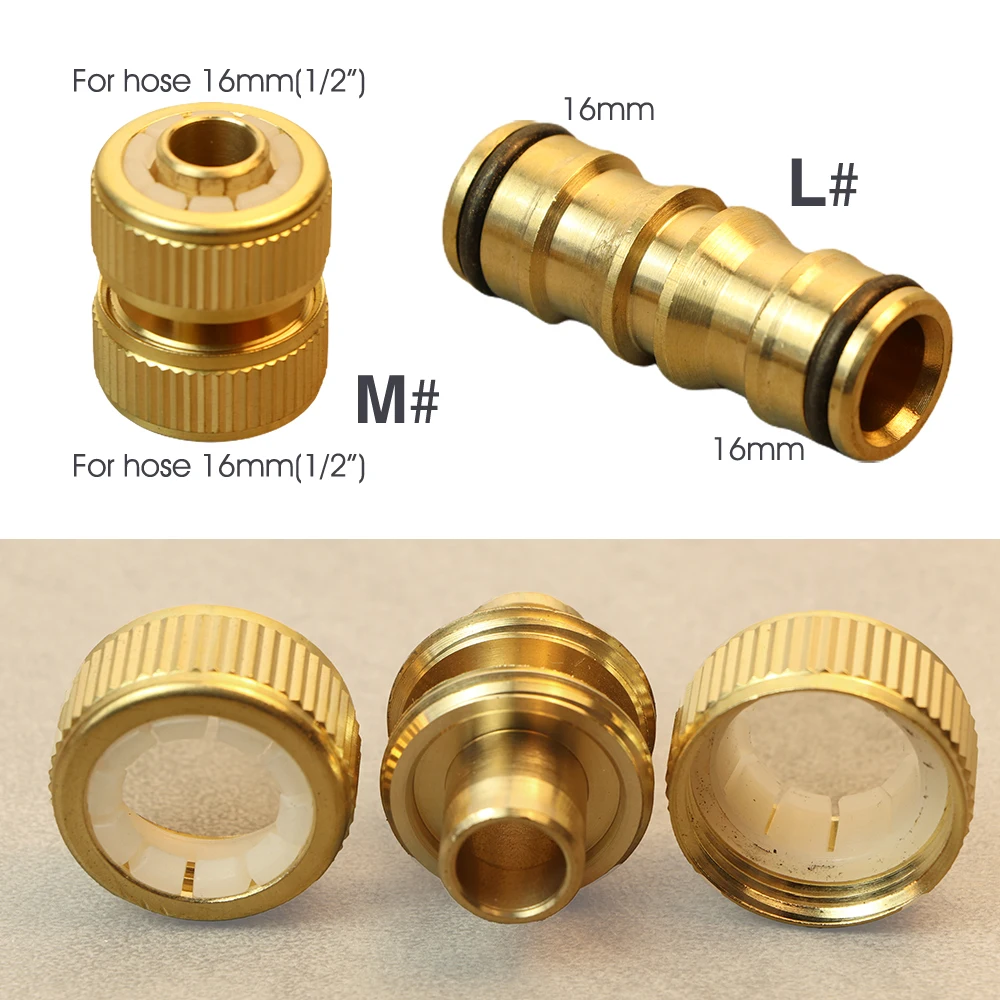 Brass Tap Quick Connecter 1/2'' 3/4'' 1'' 16mm 20mm Copper Hose Coupling Adapter Garden Tubing Repair Watering Gun Fittings Tool garden hose connector,hose connector,garden quick coupling,garden hose adapter,water pipe connector,pipe connector,garden water connector,quick connect valve,faucet quick connector