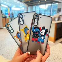

Disney Stitch Cute For Samsung S21 20 10 8 9 M62 51 31 30S 20 FE Lite Plus (5G) Frosted Translucent Funda Capa Phone Case