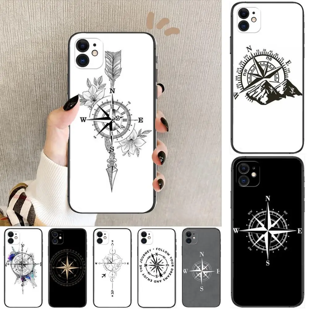 

Nautical compass logo Phone Cases For iphone 13 Pro Max case 12 11 Pro Max 8 PLUS 7PLUS 6S XR X XS 6 mini se mobile cell
