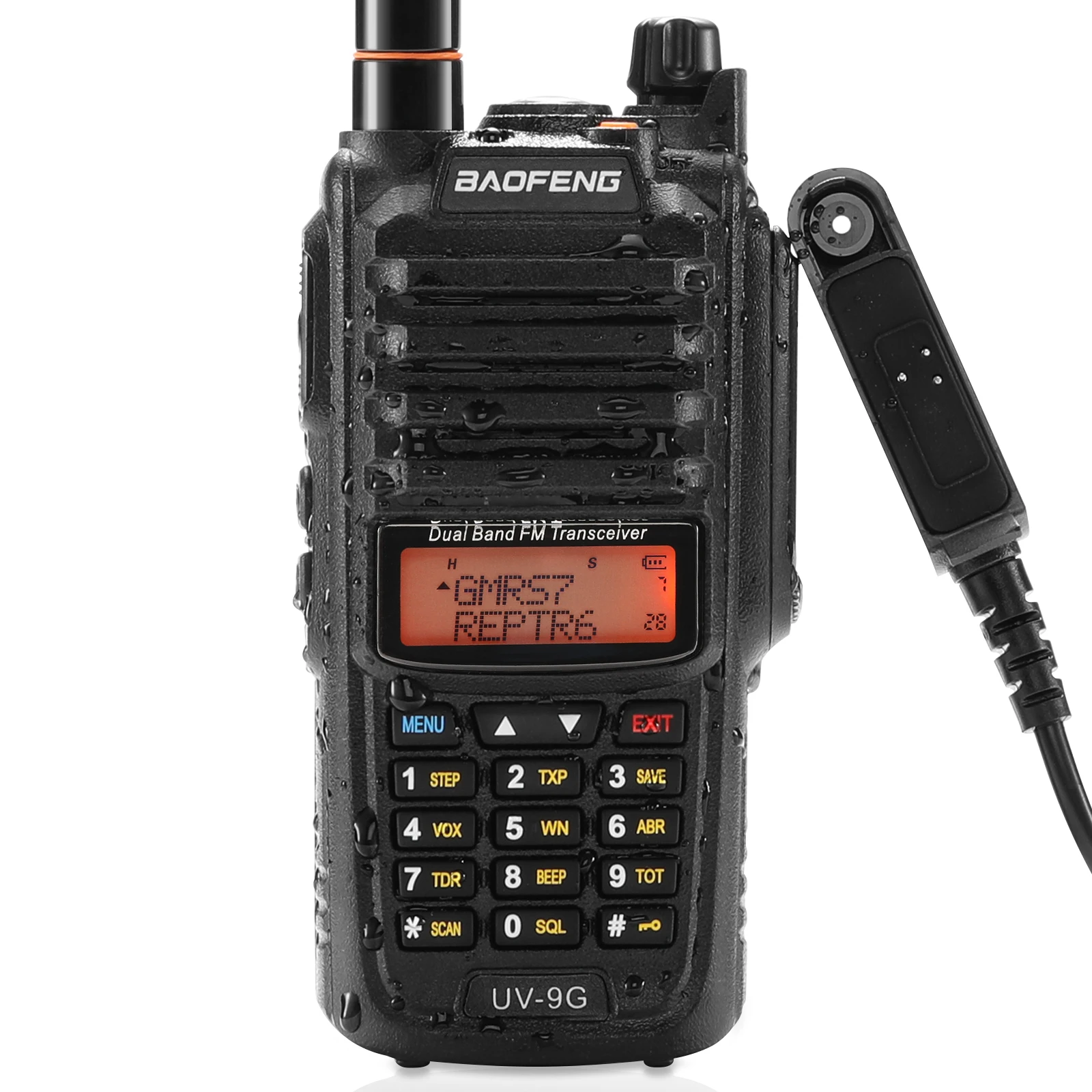 BAOFENG UV-9G GMRS Radio, Waterproof IP67, Dual Band NOAA Scanner, 1pcs
