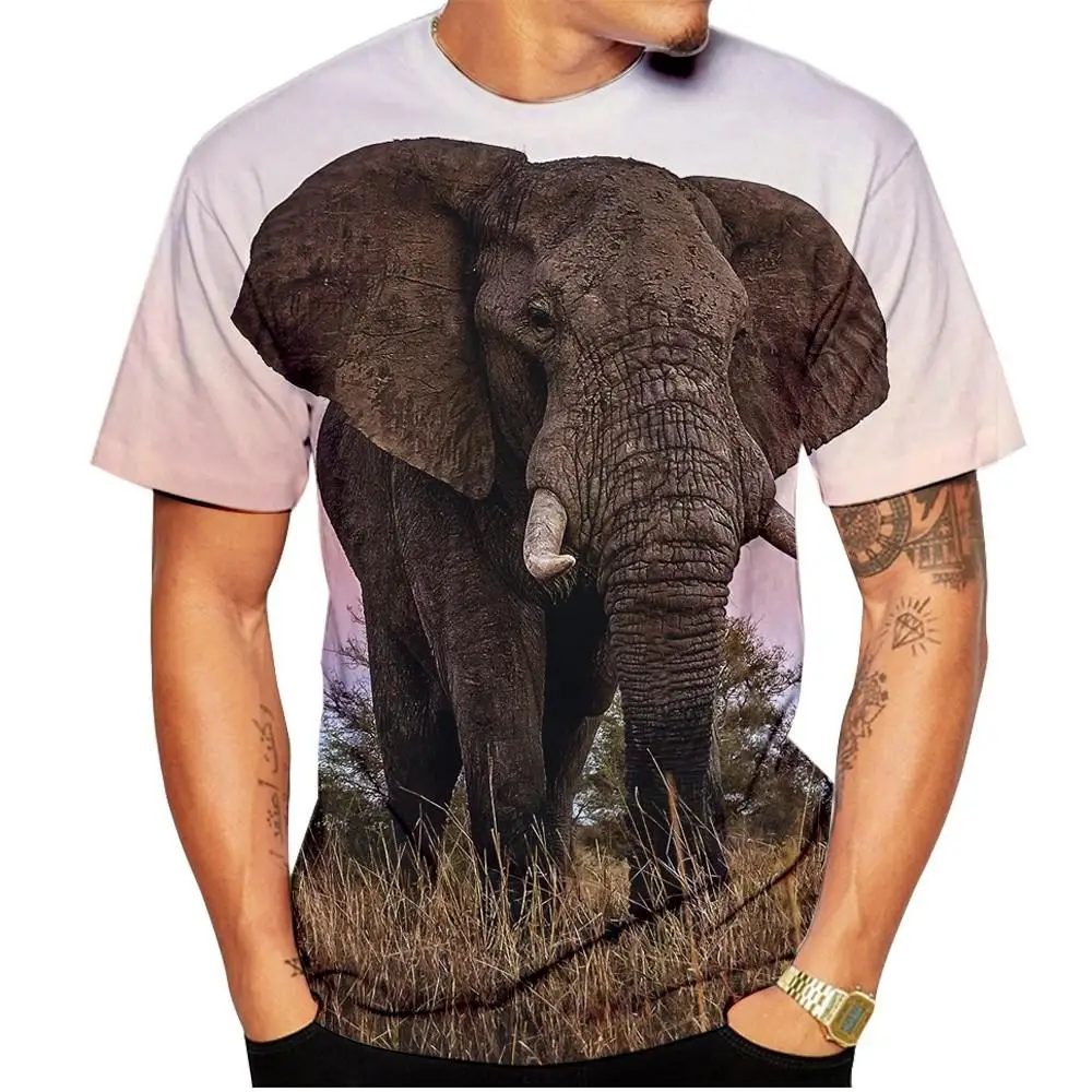 New Summer Funny Animal Elephant 3d Printed T-shirt Men Ladies