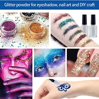 Kit de tatouages scintillants effet diamant : 31 couleurs, 6 pochoirs - Paillettes imperméables longue durée pour maquillage de scène, fêtes et créations pour enfants 4