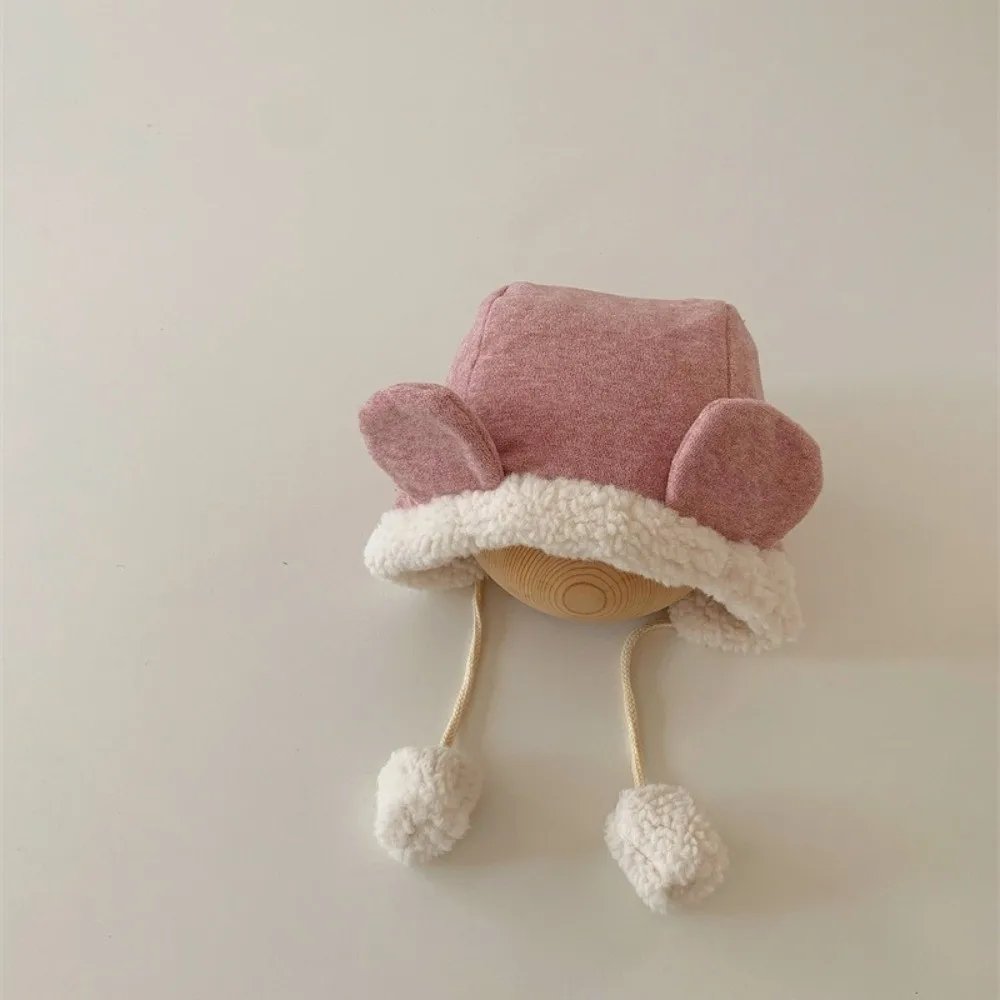 Kawaii Cute Bear Ear Hat Fleece Thick Baby Beanie Cap Winter Warm Ear Protection Hat Boys Girls