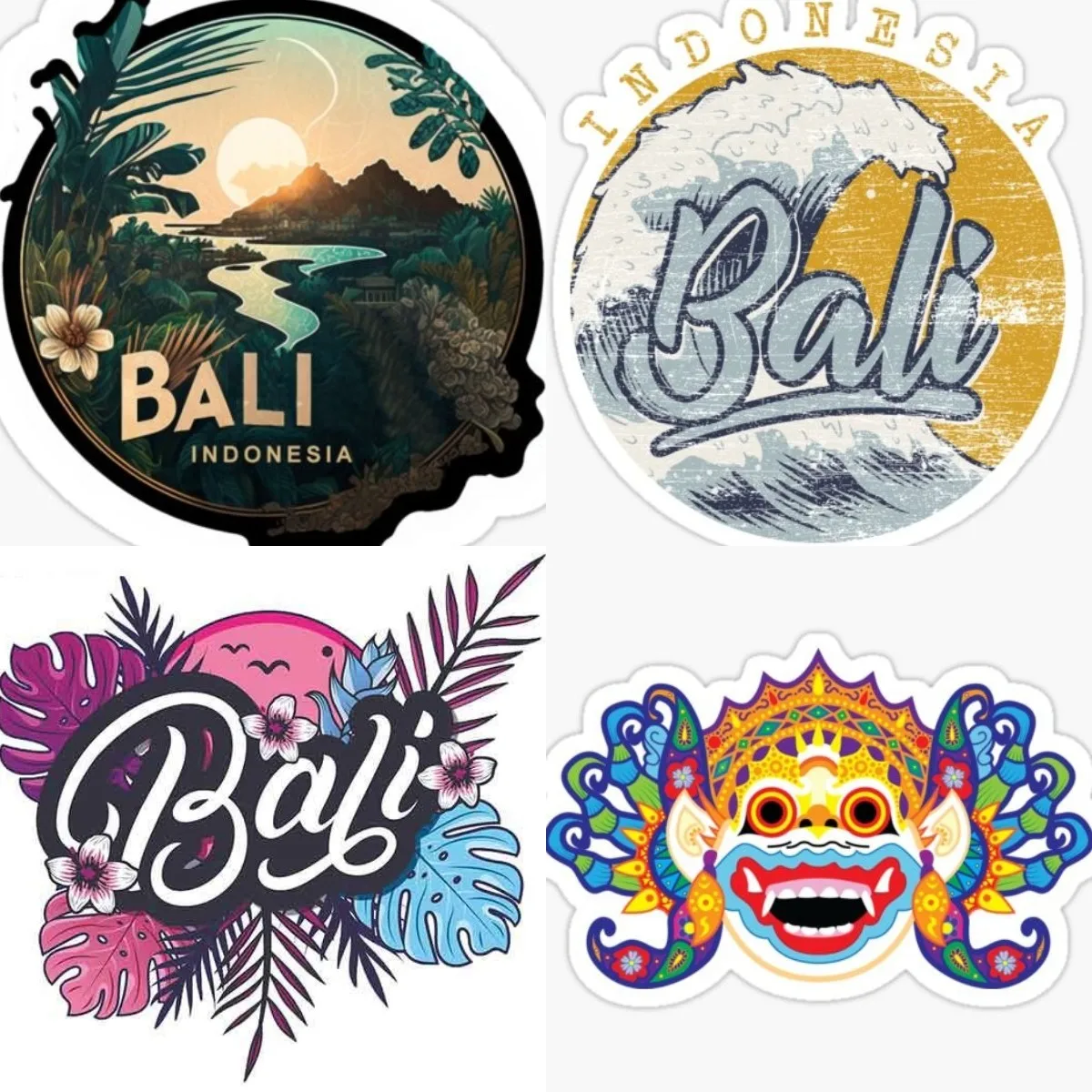 

Funny Car Stickers Bali Indonesia Pink Decal Vinyl for Windshield RV VAN JDM Accessories Graphics Sign Car Detailing Exterior