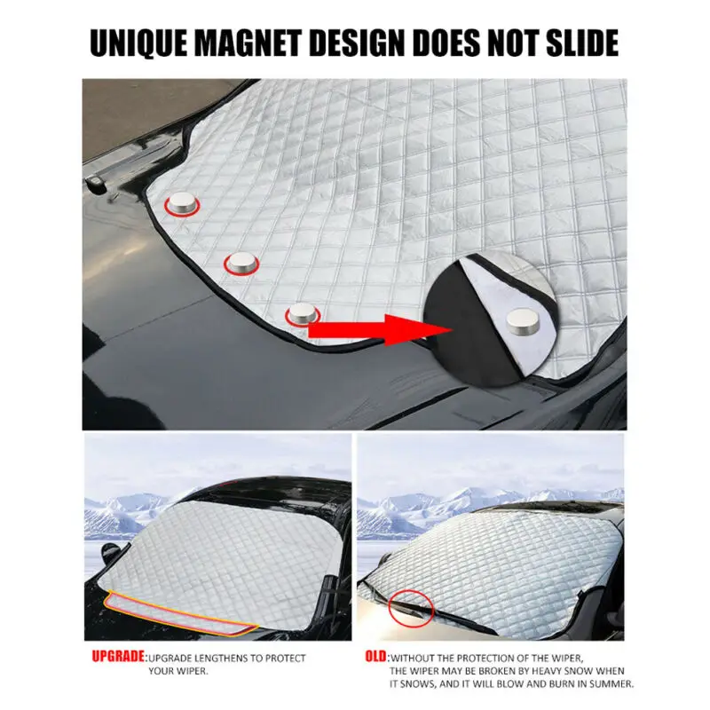 

Brand New Snow Cover Windshield cover Windshield Assembly Three-Layer Quilted Trim Truck Ice Frost Pratical 1pcs Snow