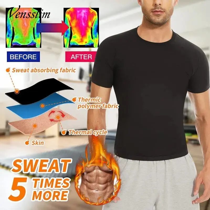 Men&rsquo;s Sweat Sauna Suit Vensslim Sauna Suit Sweat Heat Trapping Workout Fat Burner Vest Slimming Body Shaper Tank Top Waist Trainer Fitness Corset sweat sauna suit