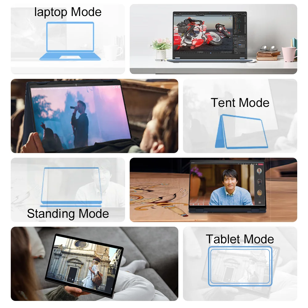 【Marca+】Portátil Ninkear YBOOK15 AMD Ryzen 3 3200U 15,6 pulgadas 360 ° Flip FHD IPS 1920*1080 Pantalla táctil 16G+512GB Teclado retroiluminado - Imagen 6