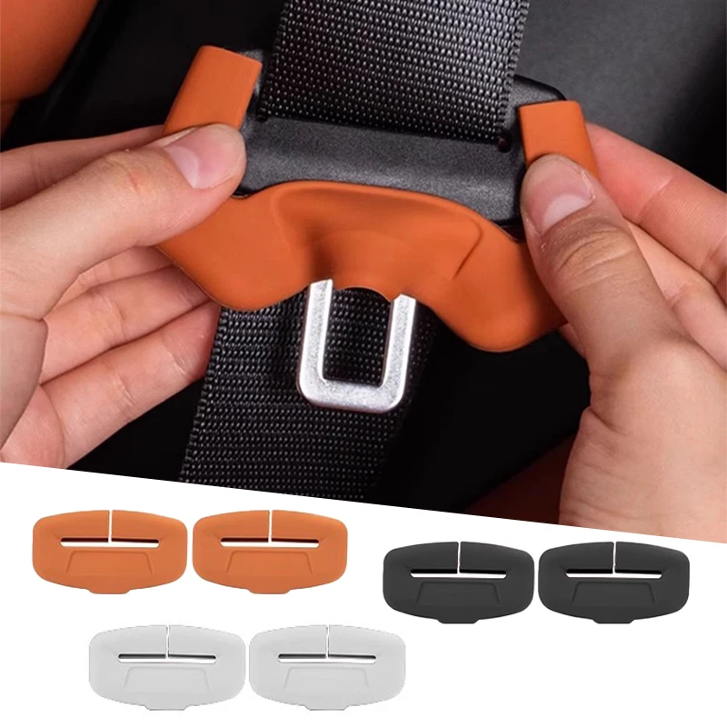 2-Pack Full-Wrap Rubber Seat Belt Buckle Protectors - Universal Fit