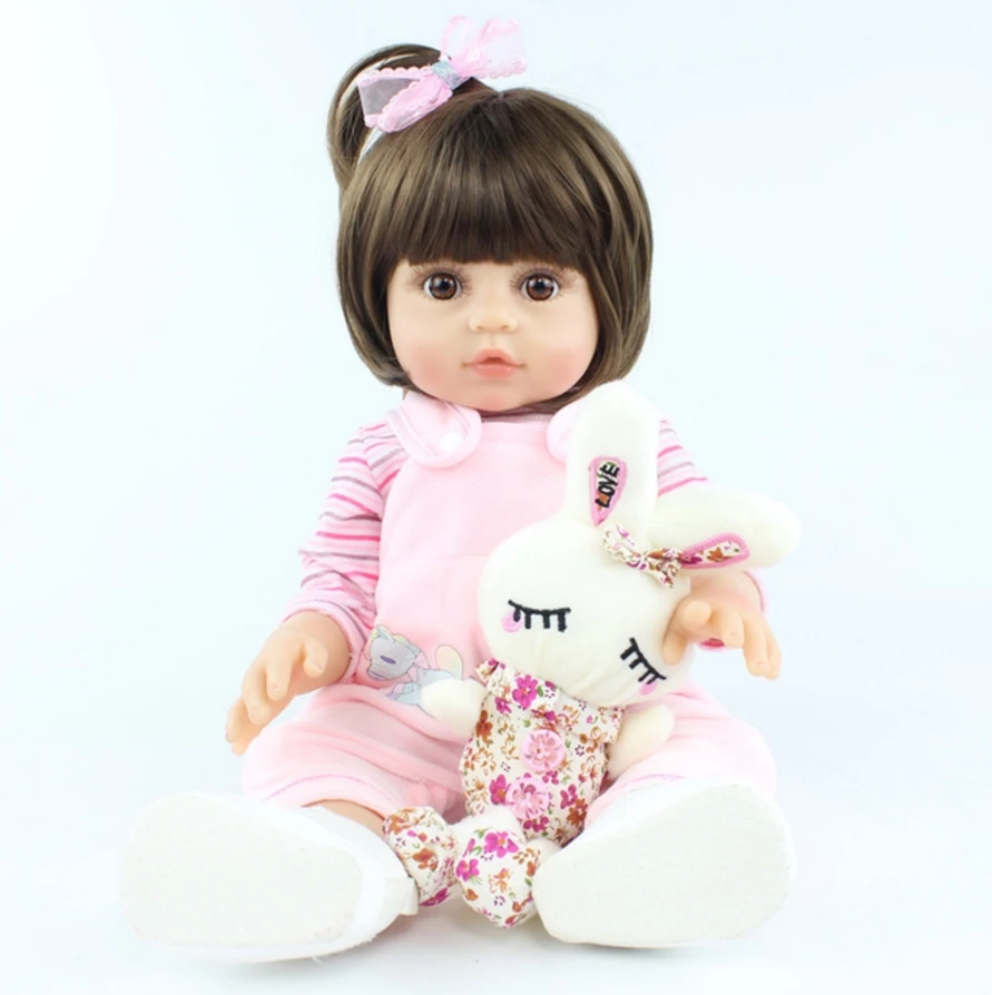 Reborn Dolls Lifelike 48 CM Full Silicone Soft Body Girl Boy Reborn Baby Doll Alive 19 Inch Princess Birthday Gift Fashion Toy