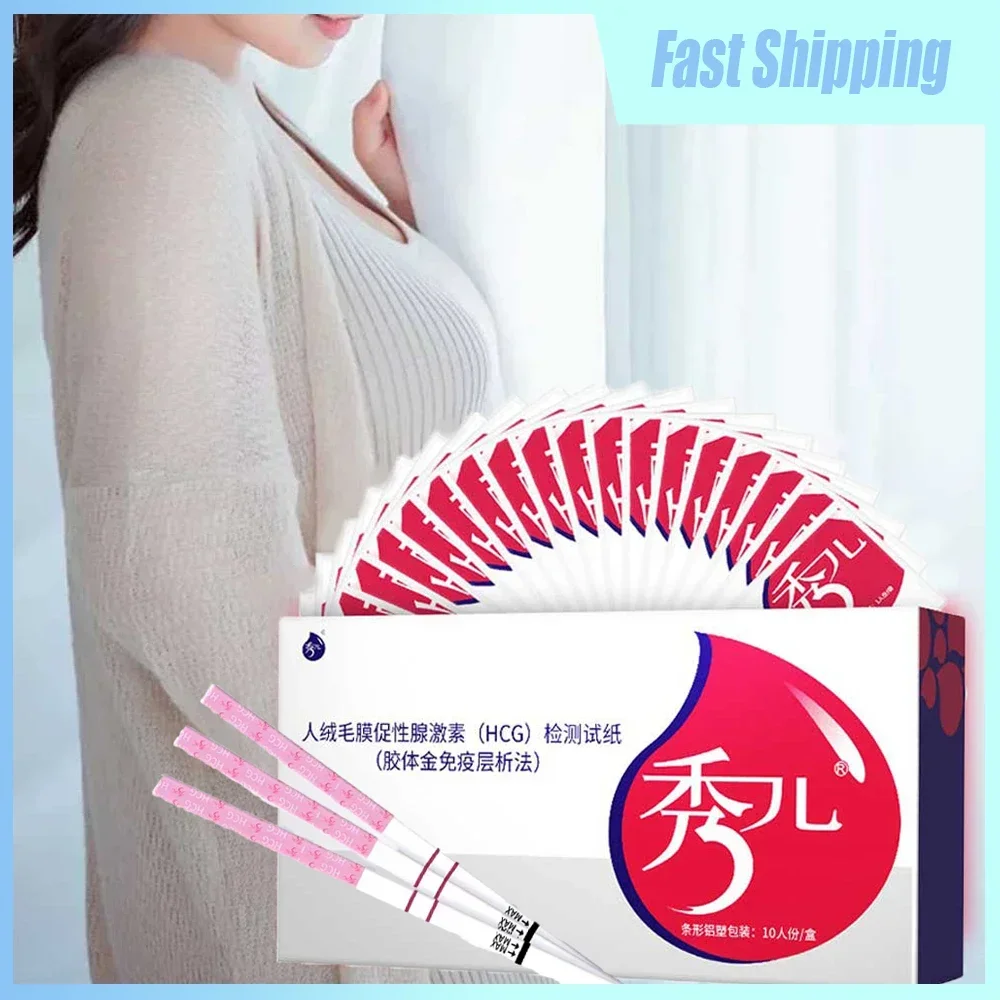 Women HCG Early Pregnancy Test Strips 10pcs Over 99% Accuracy Pregnancy Test Papers Urine Measuring Strips Privacy Check