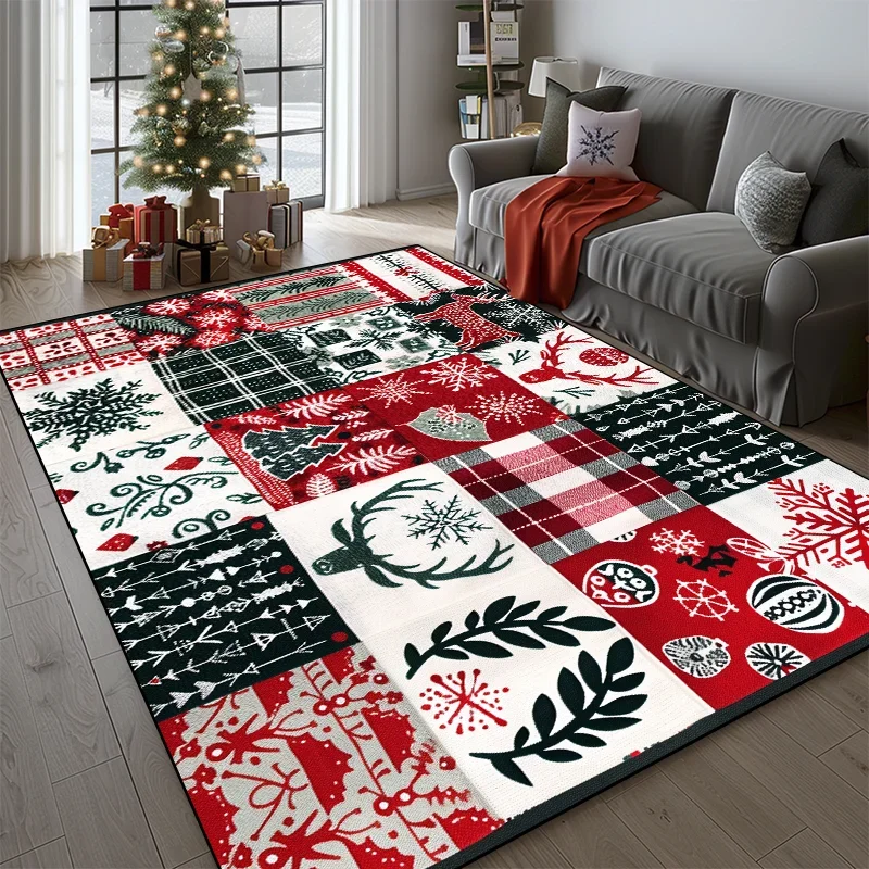 Christmas Cute Pattern Carpet for Living Room Home Decor Sofa Table Large Area Rugs Hallway Balcony Fluffy Mat Non-slip Doormat 2