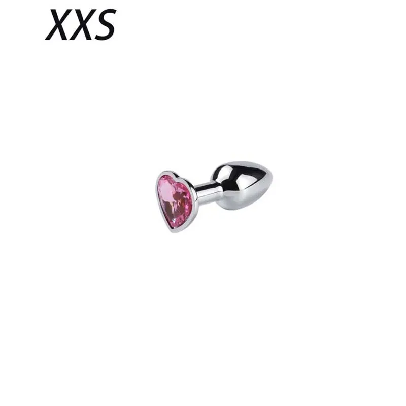 Anal Plug Heart 5 Sizes Stainless Steel Crystal Anal Plug Removable Butt Plug Stimulator Anal Sex Toys Prostate Massager Dildos