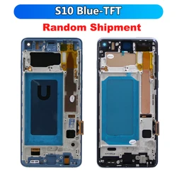 TFT Screen LCD Display & Digital Touch for Samsung Galaxy S10 Plus (S10 Blue with Frame)