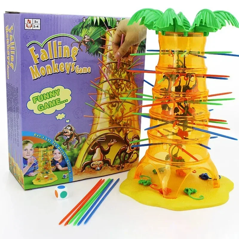 Monkeys Climbing Table Game Turn and Down Lottry Toy Intelligence Creation Imagination Develoment Family Party Game for Kids