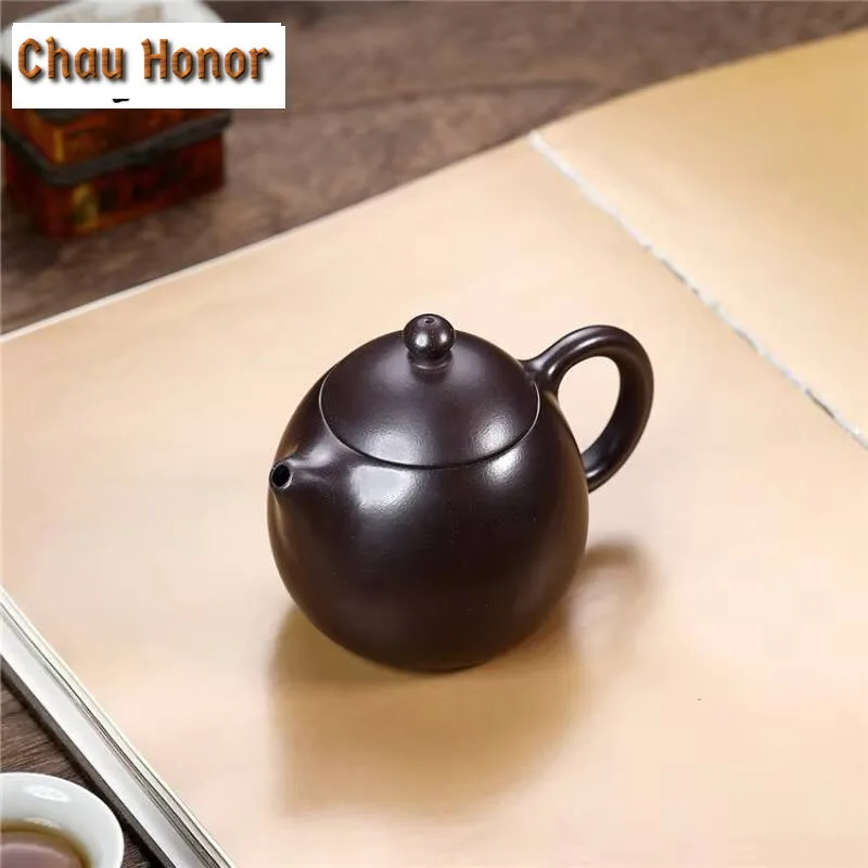 250ml Authentic Yixing Purple Clay Teapots Handmade Dragon Egg Pot Raw Ore Mud Tea Maker Kettle With Infuser Zisha Tea Set Gift