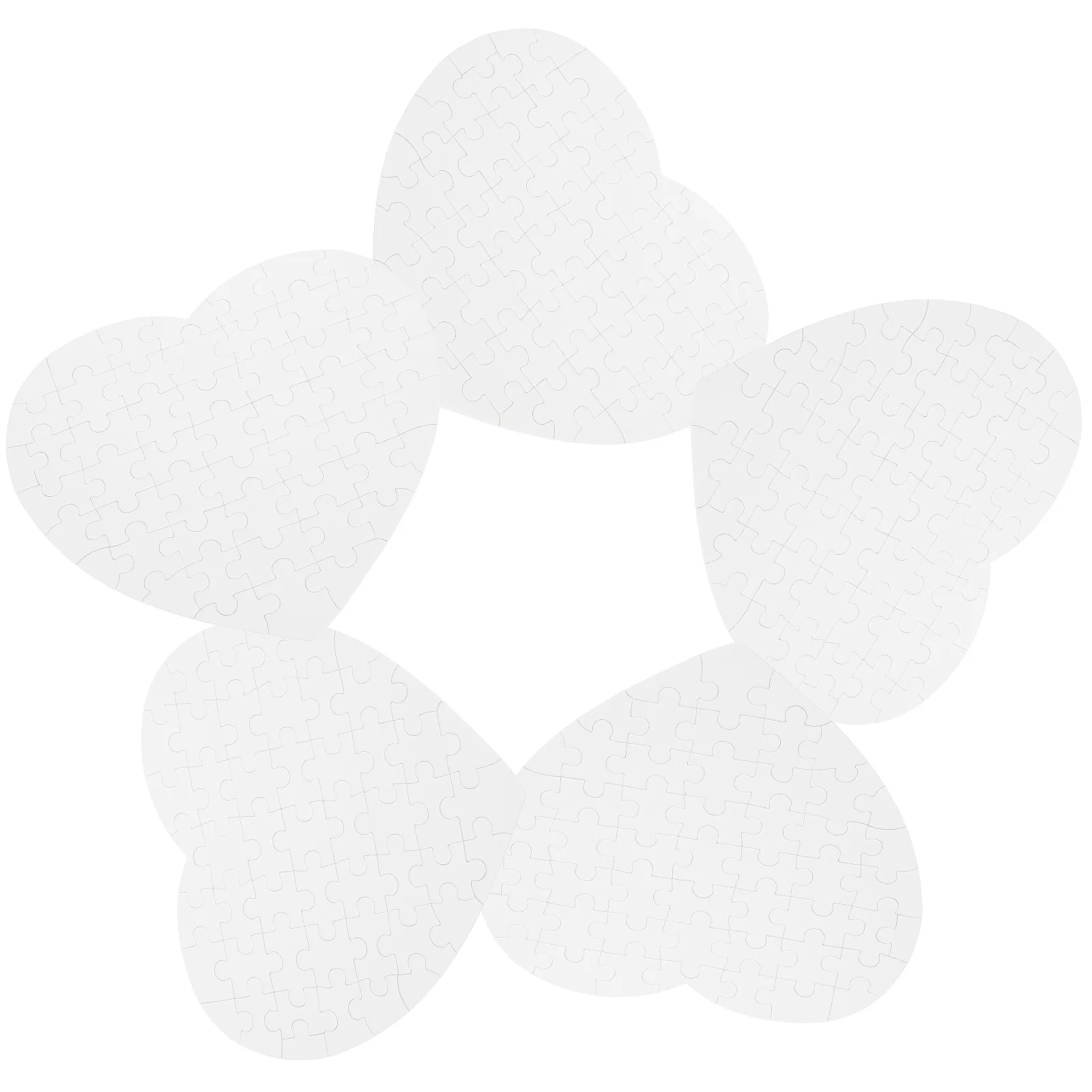 5 Sets Blank Sublimation Heart Jigsaw Puzzle Thermal Transfer Craft Puzzle 12 sets round circle dot stickers student coding labels puzzle diy sticker painting kids craft toys gifts