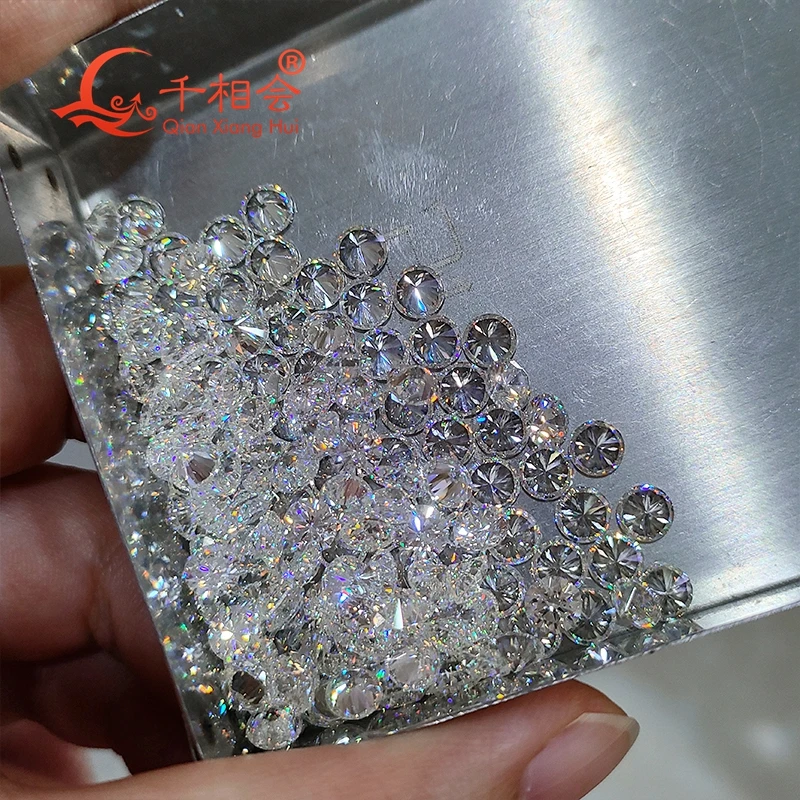 

2.1mm-4.75mm IJ yellowish very shinnig smilar to dia mond white color round shape star cut cubic zirconia loose stone